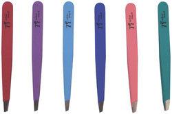 TRI- Soft touch stainless steel  slant tweezers.