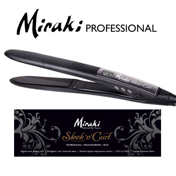 Miraki Sleek ‘n’ Curl Digital Straightening Iron.